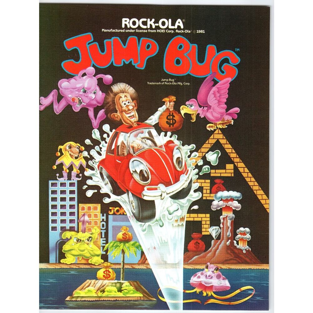 1981 Rock-Ola Jump Bug Arcade Game Original Promo Flyer Vintage